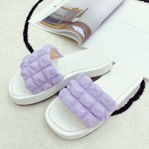Dép nữ 2p đế bánh mì QUAI XỐP mẫu mới xinh xắn nhiều màu