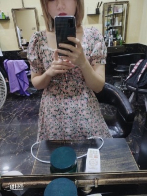 Đầm ulzzang retro họa tiết hoa nhỏ VD069 (có ảnh thật)