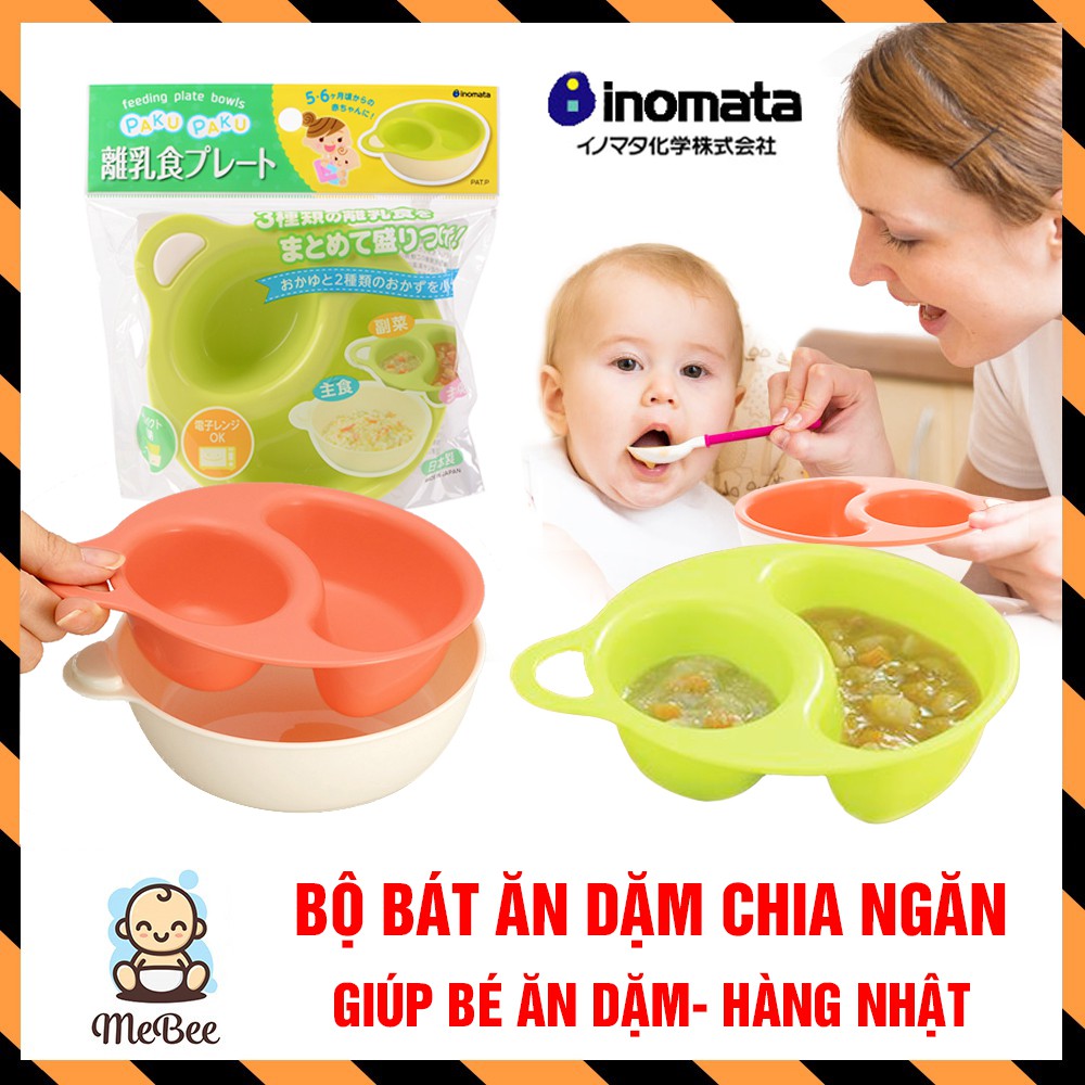 Bộ Bát ăn dặm chia ngăn Inomata Nhật Bản cho bé