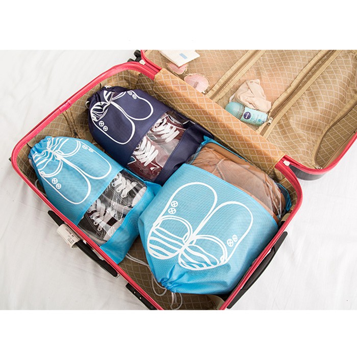 Túi đựng giày dây rút bằng vải không dệt chống bụi, chống ẩm mốc tiện lợi khi đi du lịch