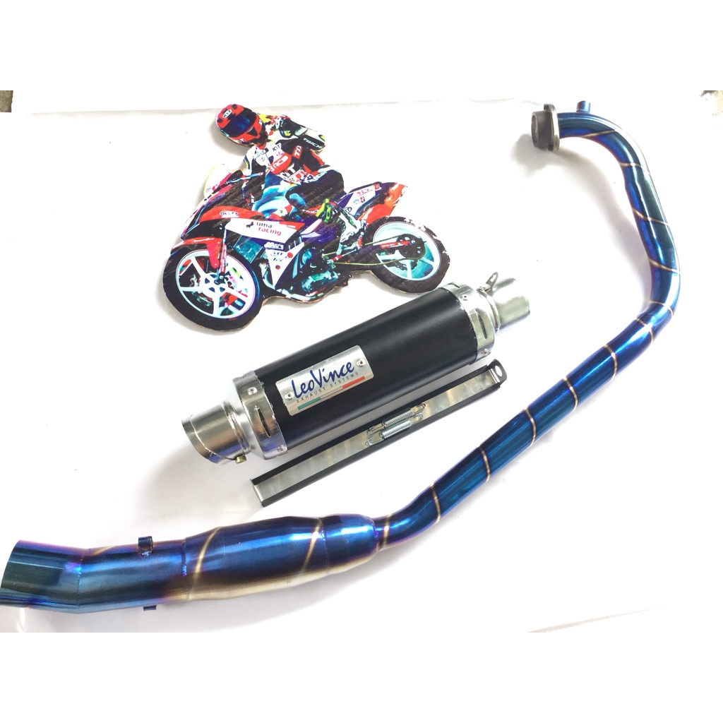 Pô leovince ĐEN cả cổ bầu hơi titan exciter, winer, sonic, raider, satria, gsx, TFX,R15,...