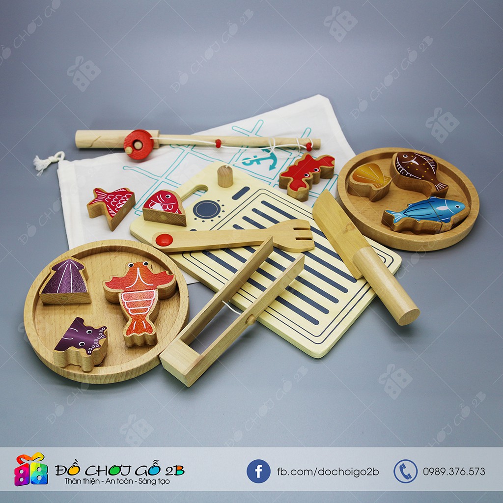 Đồ chơi gỗ Bộ câu cá làm bếp