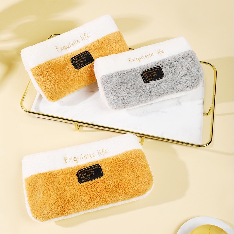 Khăn Lau Tay Vải Nhung San Hô Thấm Hút Tốt Tiện Dụng Cho Nhà Bếp / Phòng Tắm