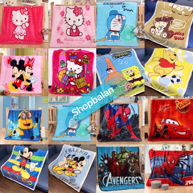 Chăn lông tuyết in hình 3D cho bé