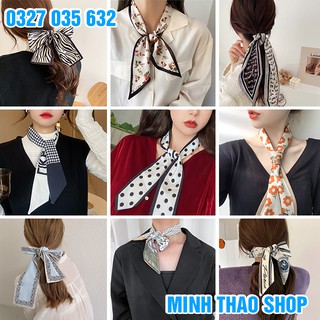 Khăn Ruy Băng Choàng Cổ Buộc Tóc Phong Cách Hàn Quốc Thanh Lịch Cho Nữ Mẫu 100x8 cm