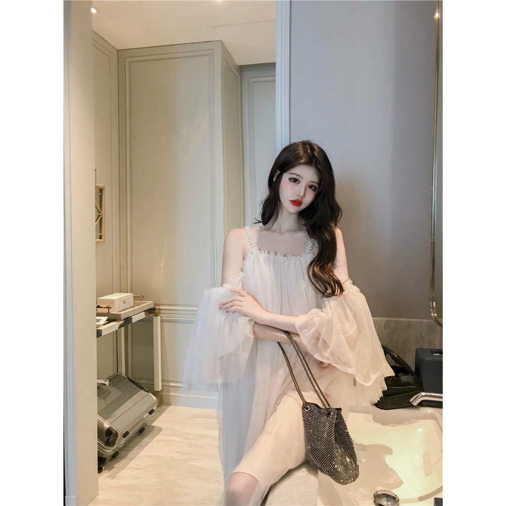 [Mã WAMT1505 giảm 10K đơn 0K] (Sẵn) Váy trễ vai blingbling / Đầm dự tiệc hở vai | BigBuy360 - bigbuy360.vn