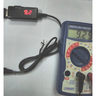 Cáp USB tăng áp có led hiển thị Volt(5V==>9V/12V)(dây USB tăng áp)