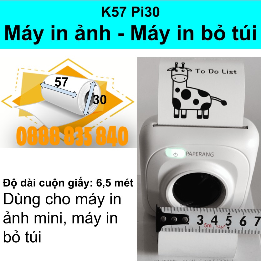 [Khổ K80 K57] Giấy nhiệt in bill hóa đơn phiếu tính tiền phiếu thu hình ảnh dành cho máy in mini bluetooth hoặc để bàn