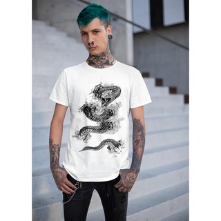 Áo thun Nam in hình mãng xà tranh vẽ chì trắng đen - Cotton Thun Phong Cách Cá Tính - Cực Chất Và Đẹp