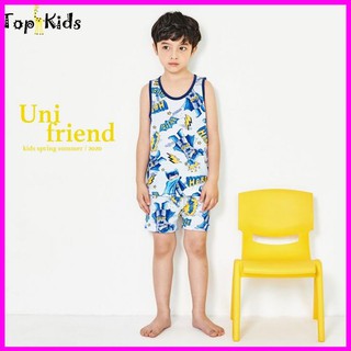 Bộ ba lỗ bé trai super Hero xanh  - Thương hiệu Unifrend Hàn Quốc - 100% Cotton Thoáng mát _ Topkid
