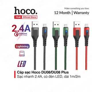 Cáp Hoco DU08 DU08 Plus Lightning USB dành cho iPhone iPad, sạc nhanh 2.4A