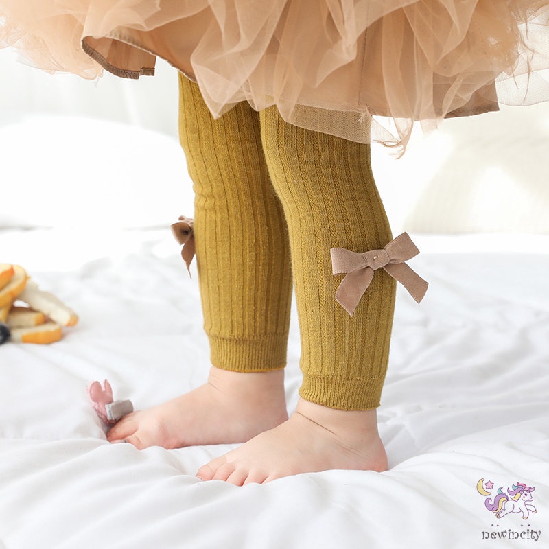 Quần legging đính nơ thời trang mùa thu phong cách Hàn Quốc dành cho bé gái