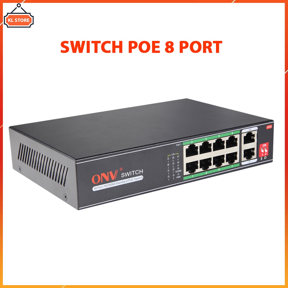 [Mã 254ELSALE giảm 7% đơn 300K] Switch Poe 8 Port ONV H1108PLS 08 x 10/100Mbps Công Suất 65W