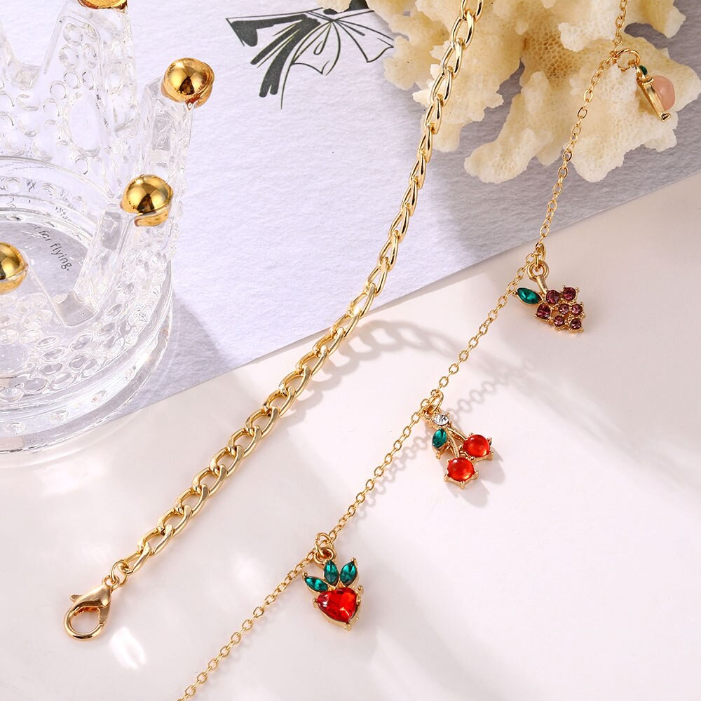 Lắc chân hợp kim đính đá họa tiết trái tim đáng yêu cho nữ (Hàng có sẵn) | BigBuy360 - bigbuy360.vn