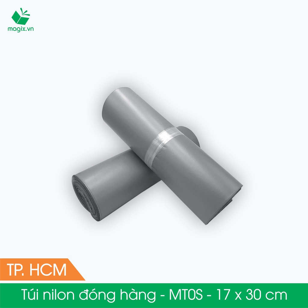 MT0S - 17x30 cm - Túi nilon gói hàng - 500 túi niêm phong đóng hàng màu xám