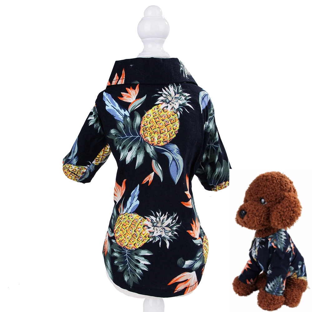 Áo cotton in hình phong cách Hawaii cho thú cưng