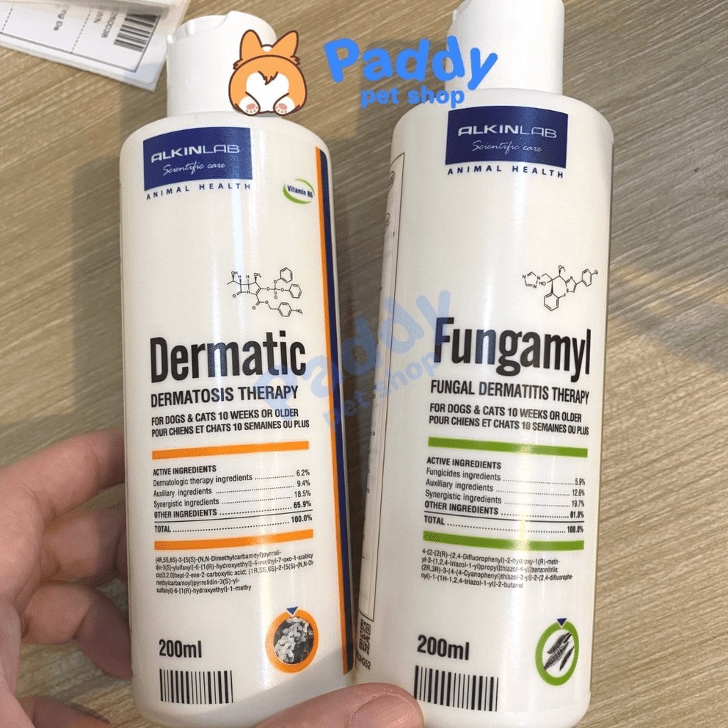 Sữa Tắm Fungamyl & Dermatic Ngừa Nấm Da, Vảy Gàu Cho Chó Mèo