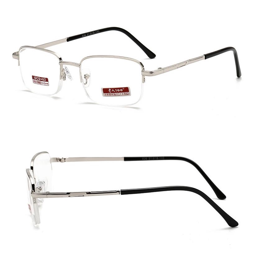Kính đọc sách gọng nửa gọng kim loại và nhựa resin thoải mái chất lượng cao cho nam và nữ