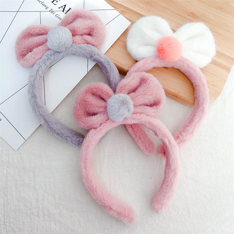 CC72 Cài tóc nữ băng  đô bờm tóc nữ Nơ nhung chục bông tròn nhỏ xinh