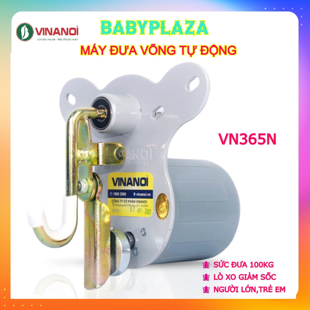 Máy Đưa Võng Tự Động Cao Cấp VINANOI VN365N, Sức Đưa 100Kg, Cho Người Lớn Và Trẻ Em - Hàng Chính Hãng