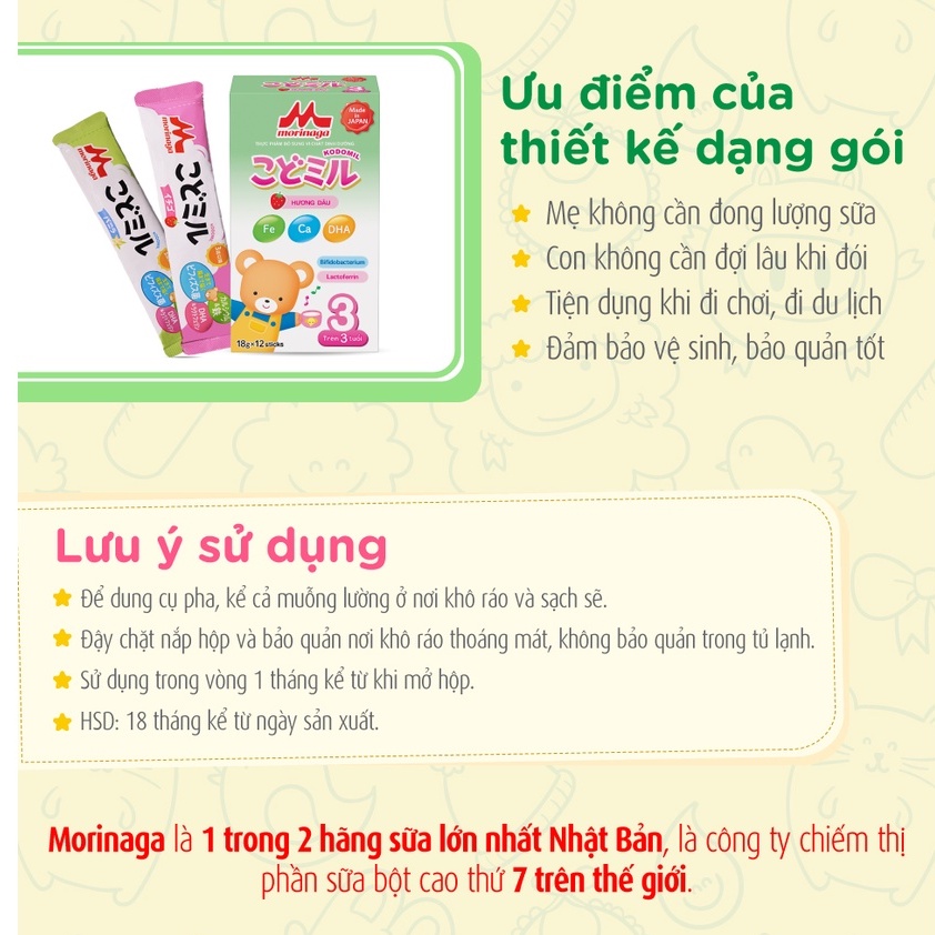 [Kèm gift] Combo 2 hộp sữa số 3 Morinaga Kodomil 850gr - nguyên đai, nguyên tem chính hãng [Morinaga]