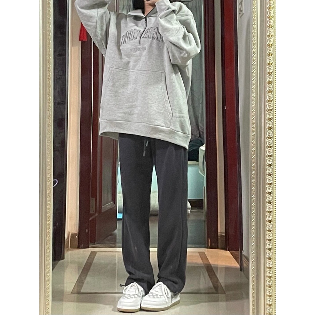 Quần Dài Lưng Cao Ống Rộng Phong Cách retro 4 Màu Sắc Lựa Chọn