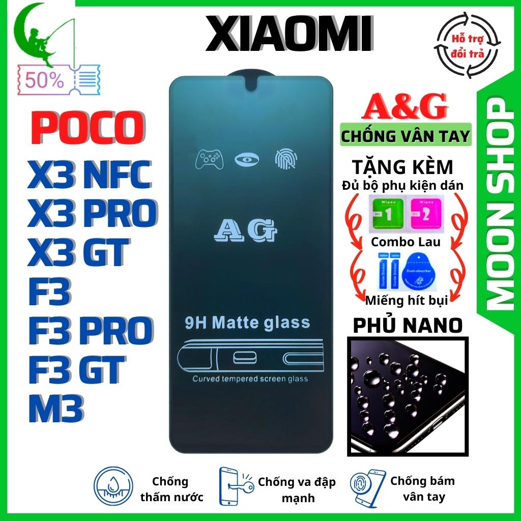 Kính Cường Lực Chống vân tay Xiaomi Poco X3 NFC/ X3 PRO/ X3 GT/ F3/ F3 PRO/ F3 GT -Full màn-Nhám phủ Nano Cao cấp