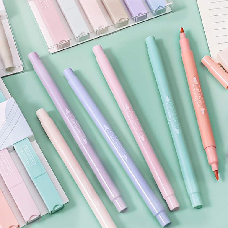 Bút marker 2 đầu mềm dung tích lớn nhiều màu cho học sinh