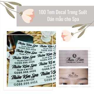 Combo 100 Tem/ Sticker Dán Mẫu Spa