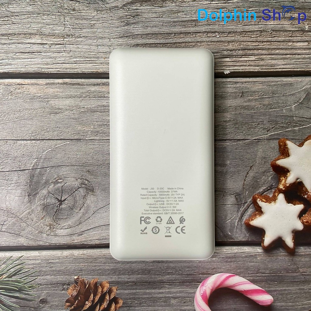 [Có Clip] Sạc Dự Phòng Không Dây Hoco J50 10000mAh - Hàng Chính Hãng BH 1 Năm