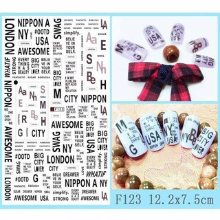 [ Lẻ ] Sticker dán móng tay hình chữ London NY Awesome Nippon mã F123