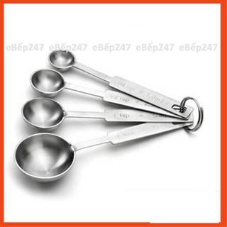 [Siêu rẻ+Freeship] Bộ thìa đong inox cao cấp 4 chiếc - eBếp247