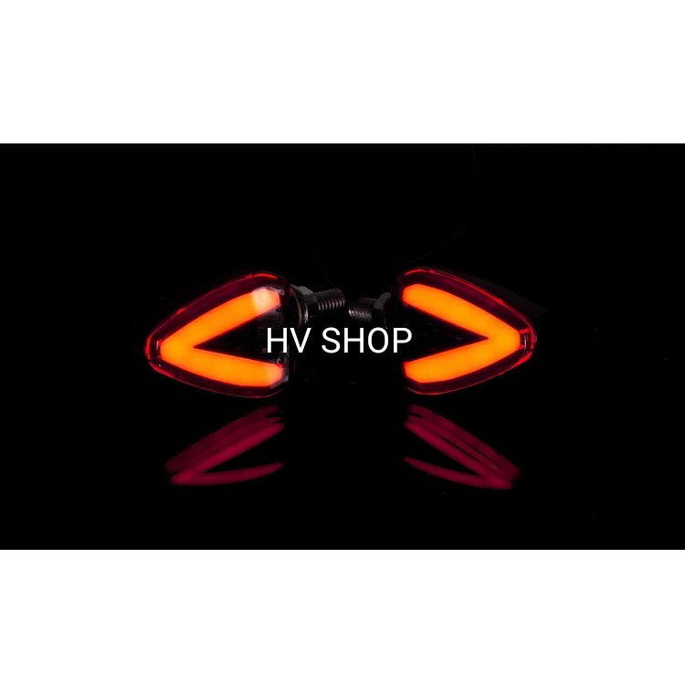 xi nhan xe may Xi Nhan Xe moto hv shop 1 mặt 2 màu HV9 ( đỏ - vàng ) ( 1 cặp )