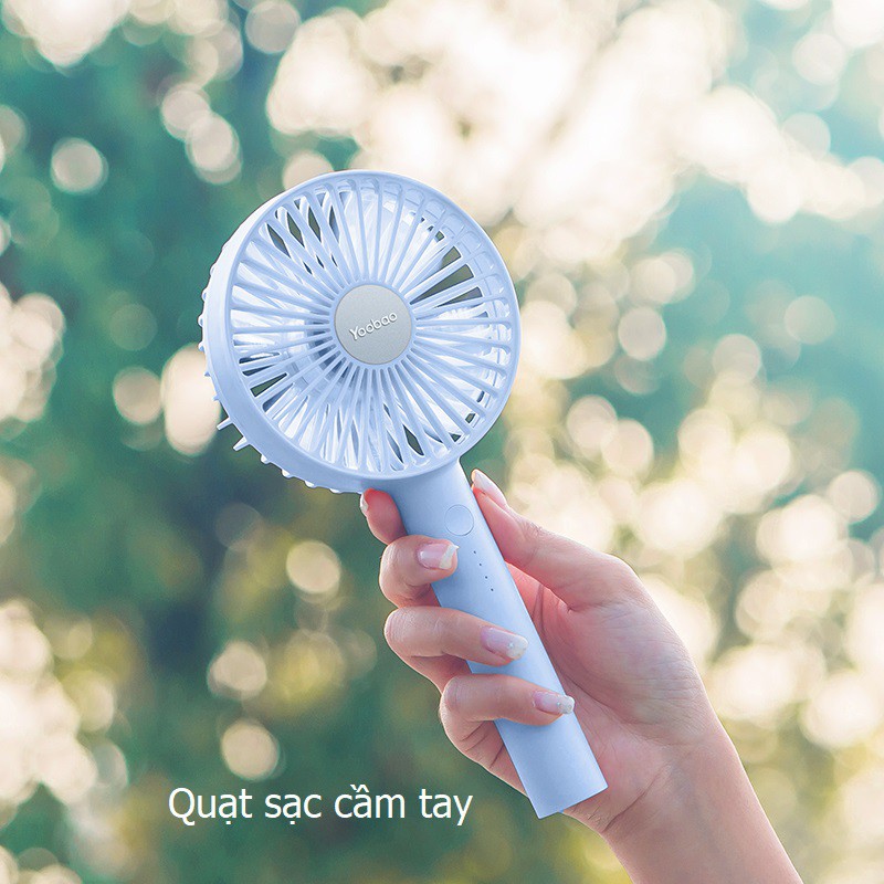 Quạt sạc mini cầm tay, đặt bàn YOOBAO F02 dung lượng cao 2500mAh, 3300mAh - 3 tốc độ gió ( Chính Hãng )