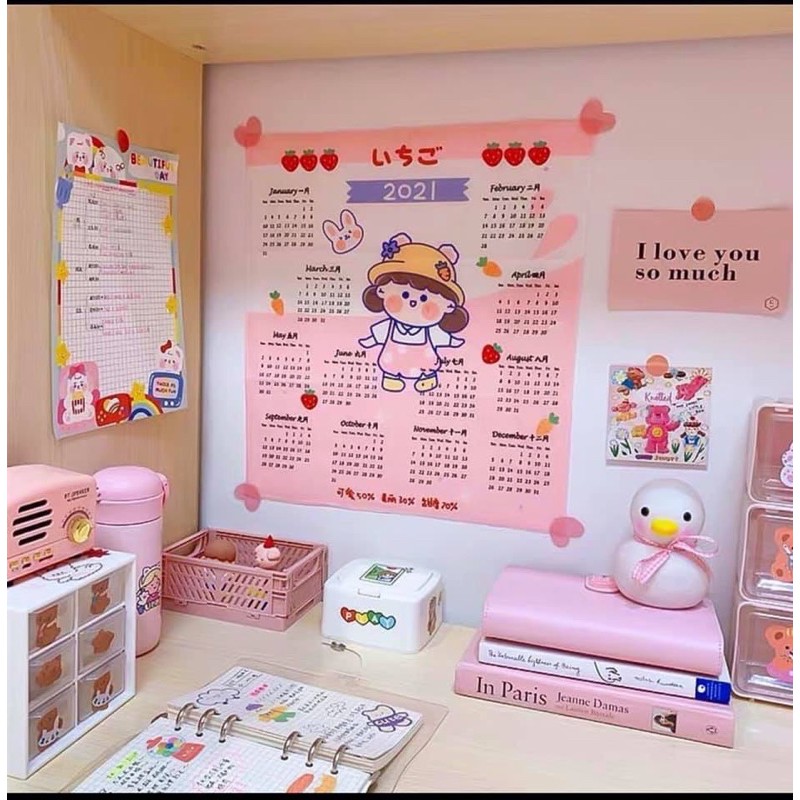 Lịch vải 2021 hoạt hình ulzzang xinh xắn