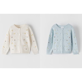 Áo khoác len cardigan thêu hoa hàng xuất dư
