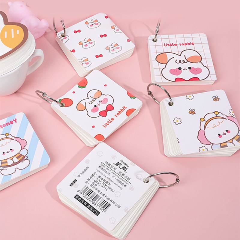 RUIXIANG Sổ Ghi Chú Mini Hình Tròn In Hoạt Hình Dễ Thương