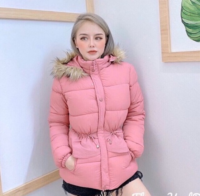 [Mã WARN60 hoàn 15% xu đơn 300k] Áo phao nữ mũ lông thắt eo | BigBuy360 - bigbuy360.vn