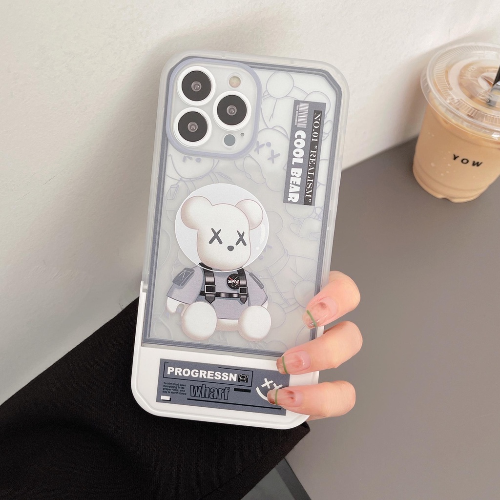 Ốp Điện Thoại In Hình Gấu Sang Trọng Có Giá Đỡ Cho iphone 13 Pro Max i13 13pro 11ProMax i11 iX XS Max XR 7plus 8plus 12Pro 12 Pro Max