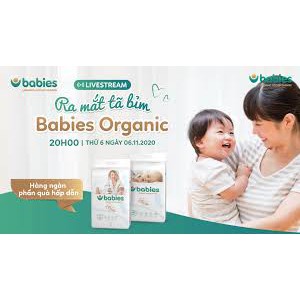 Tã Bỉm Dán/Quần Babies Organic an toàn cho bé S66/M56/L46/M54/L50/XL46/XXL40