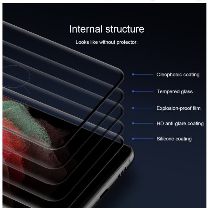 Kính cường lực bảo vệ full màn hình cho Samsung Galaxy S21 Ultra 3D CP + Max Nillkin Chính hãng