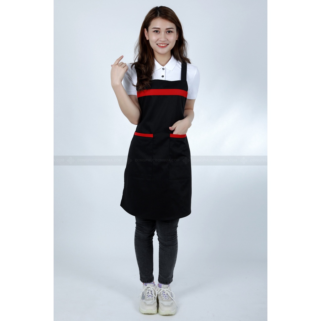 Tạp Dề nấu ăn chất kaki cotton Có thể sử dụng trong quán cà phê nhà bếp ảnh sản phẩm thật TD1.2.06-1