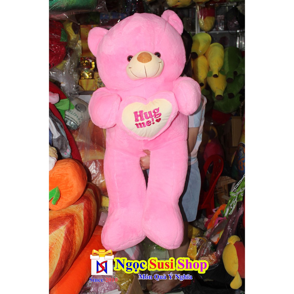 [GIÁ SẬP SÀN]Thú Nhồi Bông Gấu Bông Teddy Ôm Tim HUGME Size Lớn Khổ Vải 1m1 [ẢNH THẬT 100%]