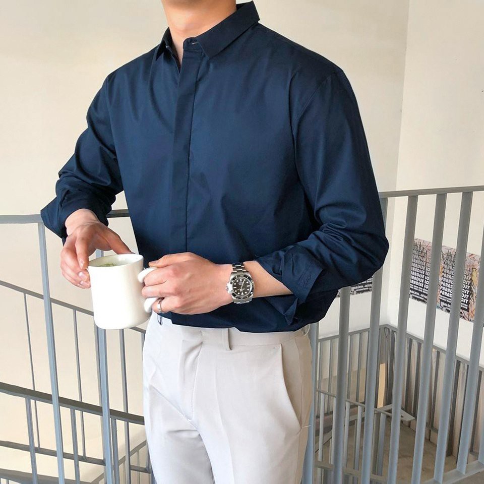 Áo sơ mi nam Double'D chất lụa vải mềm mịn SMT