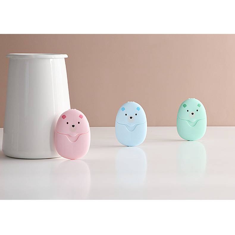 [Hàng mới về] Hộp 50 giấy xà phòng giấy nhỏ gọn dùng một lần đa năng