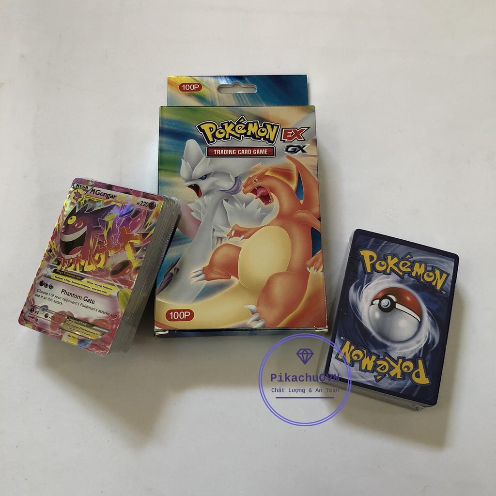 Bộ Thẻ Bài Pokemon 100 thẻ / bộ (bao gồm 59 thẻ EX + 1 thẻ năng lượng + 20 thẻ Mega + 20 thẻ GX) Cao Cấp