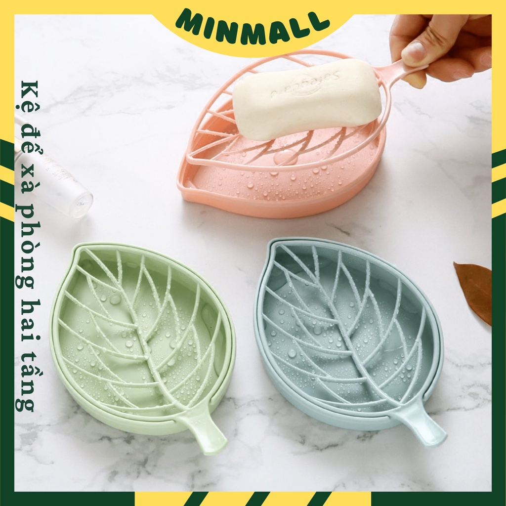 Khay để xà phòng 2 tầng hình chiếc lá #C688