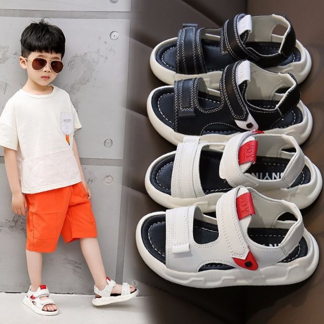 Dép Sandal Trẻ Em ♥ FREESHIP ♥ Dép Sandal Quai Ngang Bé Trai Da Mềm Đi Êm KX002