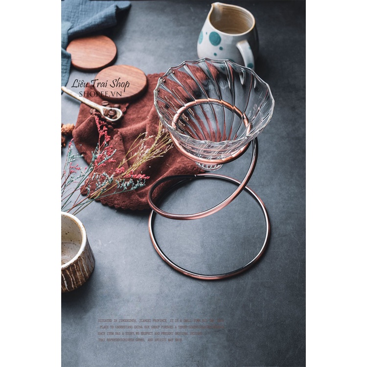 Giá đỡ phếu v60 pha cà phê lọc cafe kim loại xoắn ốc hình con rắn