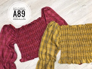 Bigsize Áo caro A89